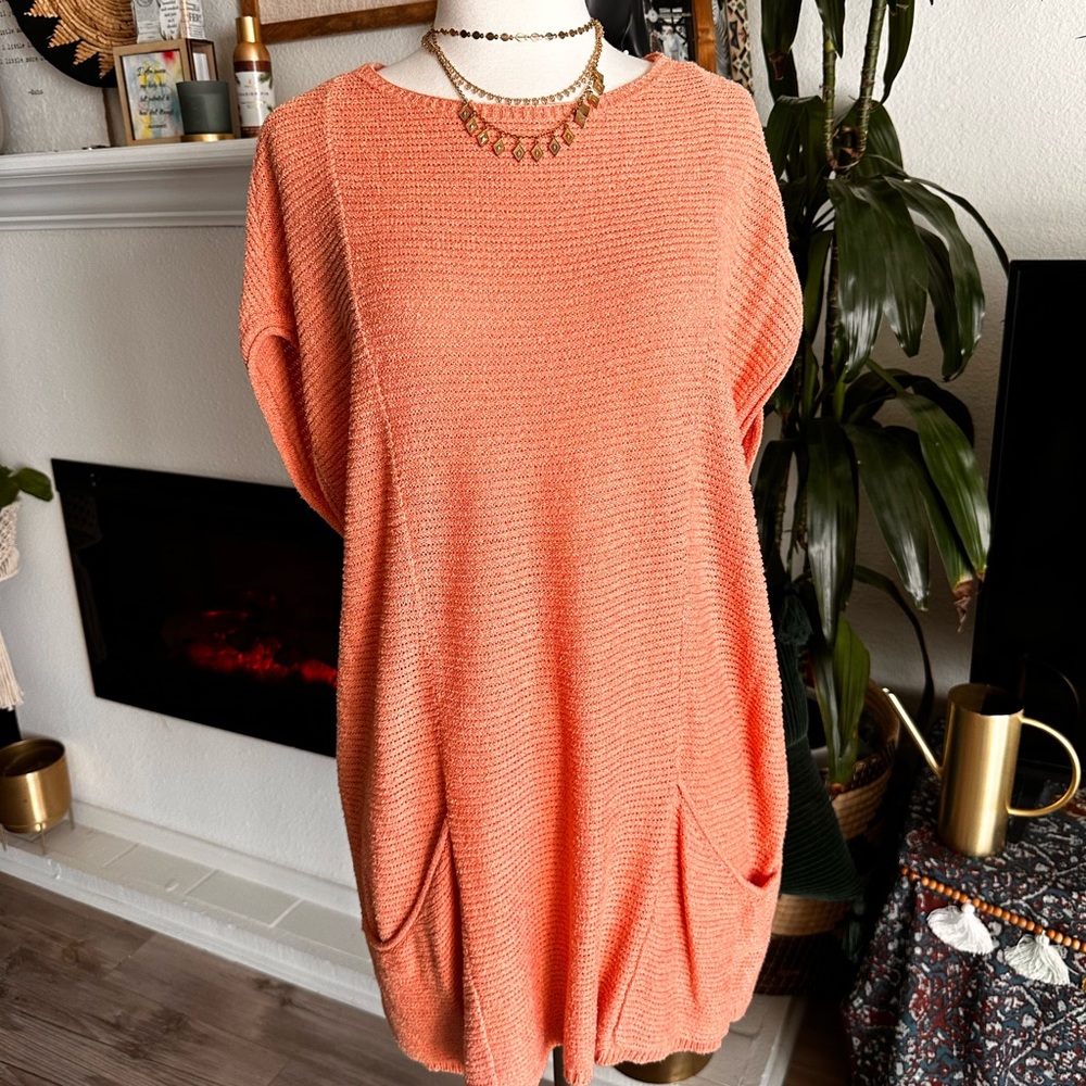 Free People Beach Tunic in Coral SZ XS NWT